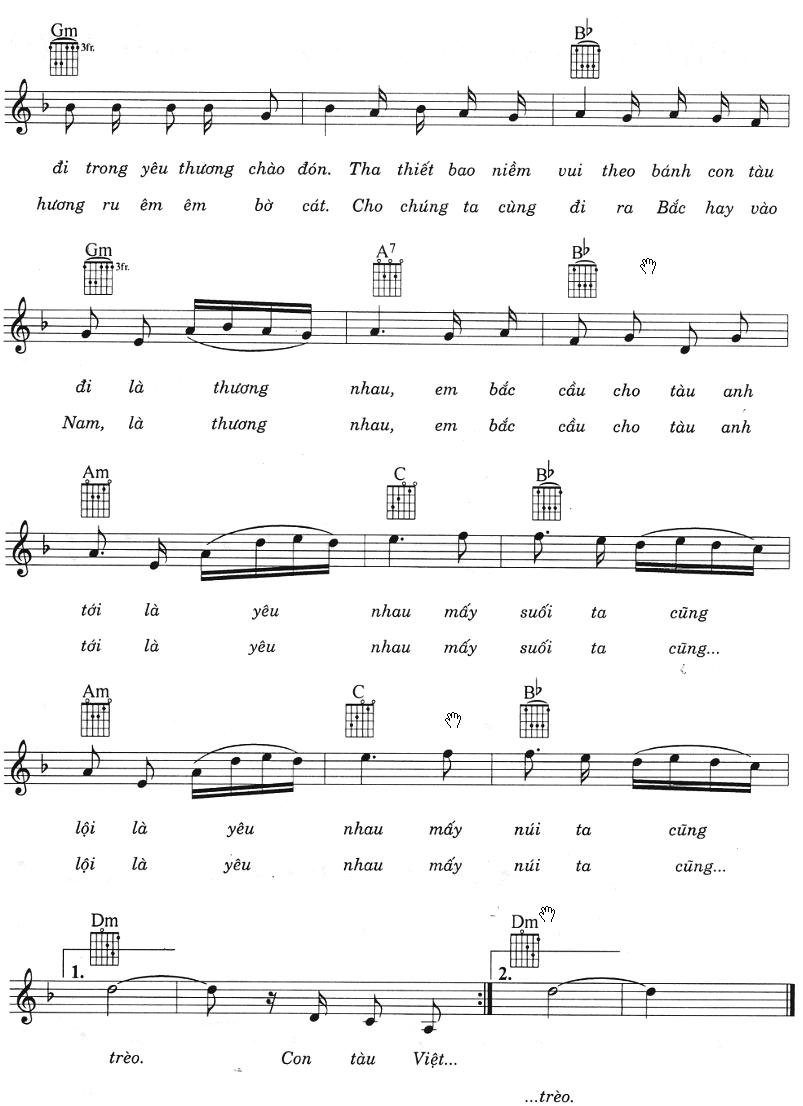 Sheet nhạc Tàu Anh Qua Núi 2